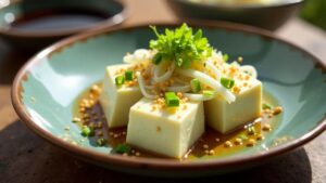 Hiyayakko (Kalter Tofu mit Sojasauce)