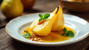 Honey-sweetened Poached Pears - Honigsüß eingelegte Birnen