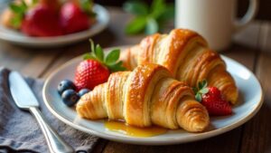 Honig-Gelee auf Croissants