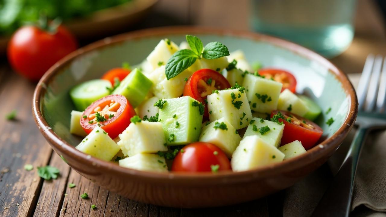 Hüttenkäse-Salat mit Frankfurter Grüner Soße