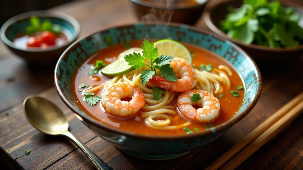 Hu Tieu Nudel-Garnelen-Suppe