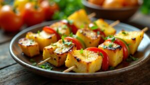 Huhn-Pineapple-Kabobs