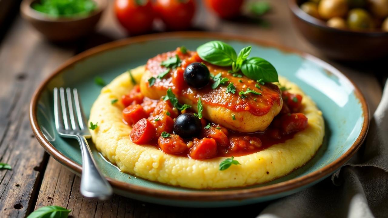 Huhn Cacciatora mit Polenta