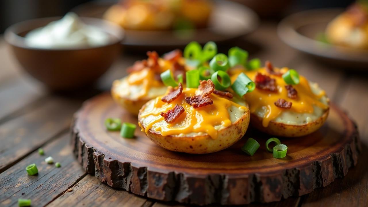 Idaho Loaded Potato Skins – Überbackene Kartoffelschalen.