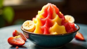 Iskrambol (Shaved Ice Dessert)