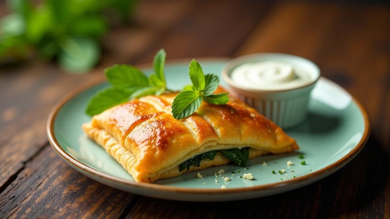 Ispanaklı Börek: Spinat-Feta-Blätterteiggrollen