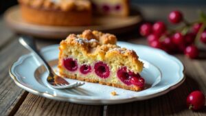 Juolukkapipiirakka (Preiselbeer-Streuselkuchen)