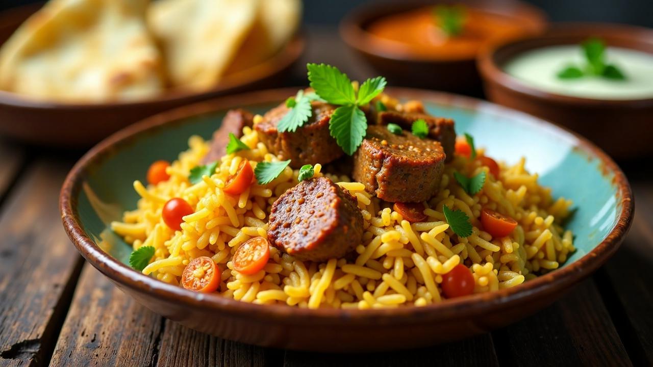 Kachhi Biryani (Rohes Fleisch Biryani)