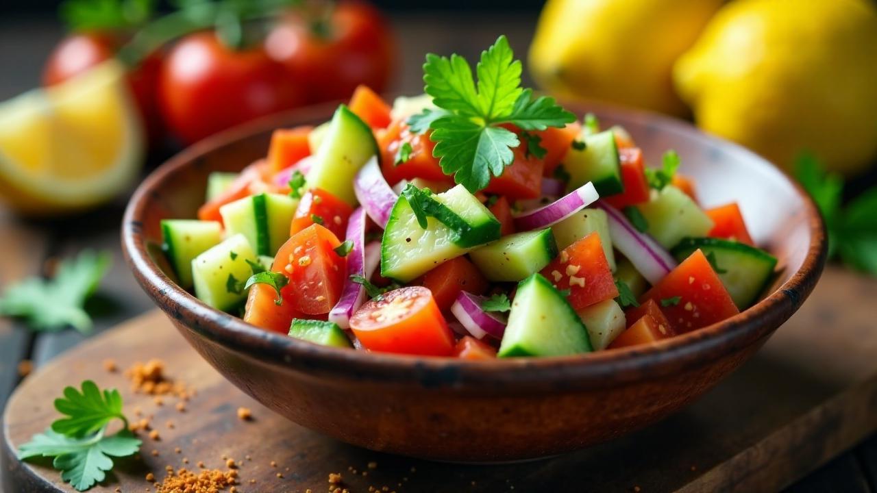 Kachumber Salad – Gewürzter Gurken-Tomaten-Zwiebel-Salat