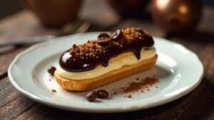 Kaffee-Eclairs mit Mokkabohnen