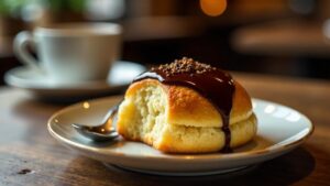 Kaffeemadeleines mit Espresso-Glasur