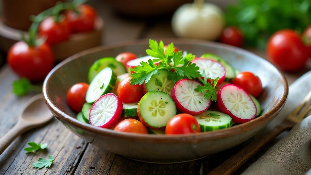 Kaimiškos Salotos - Rustikaler Salat mit Radieschen