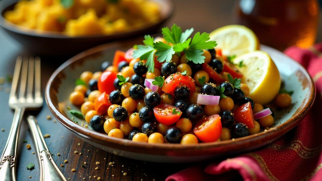 Kala Chana Chaat – Schwarze Kichererbsen mit Zitronensaft und Gewürzen