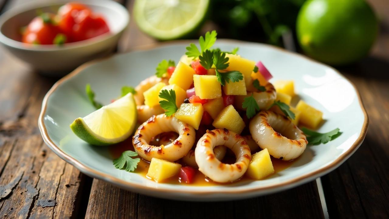 Kalamari mit Ananas-Salsa