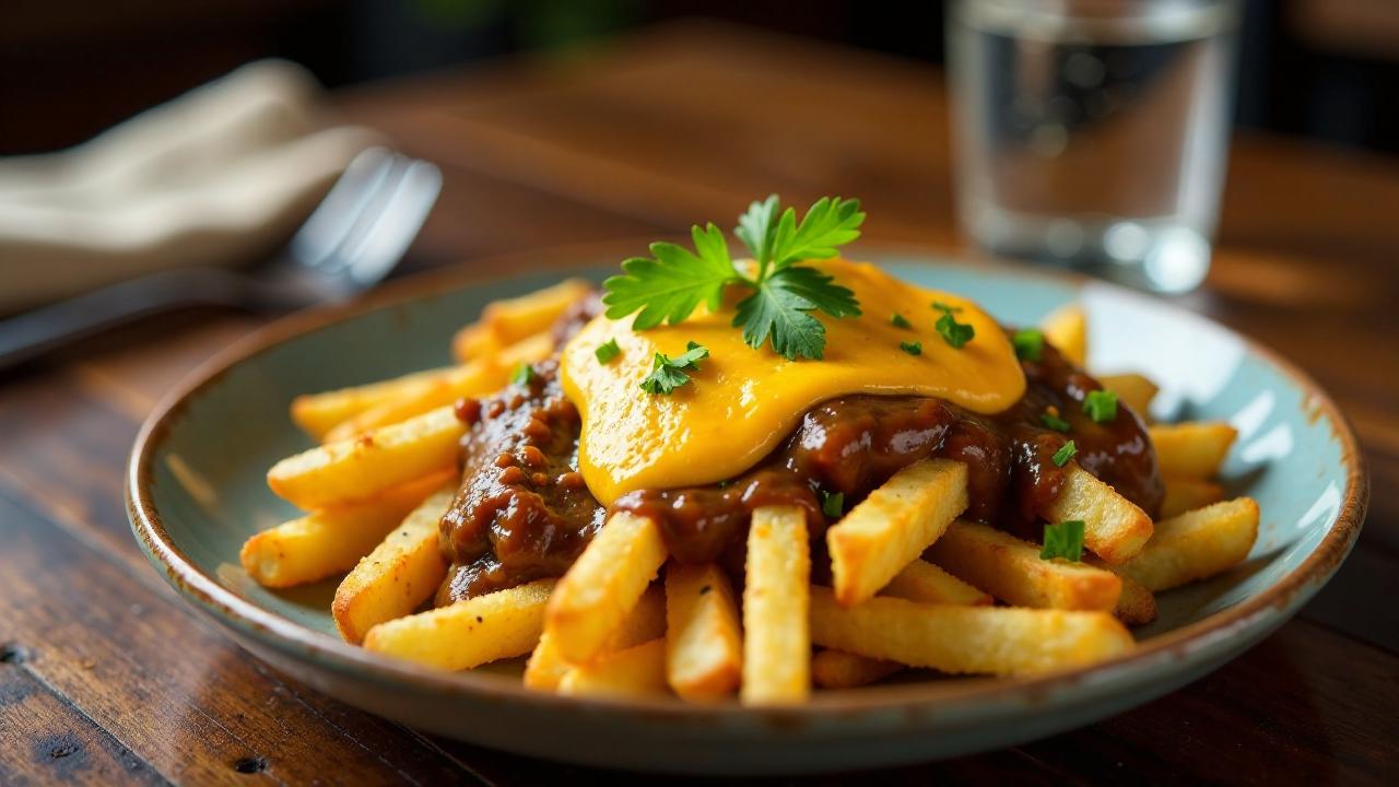 Kanadische Poutine (mit veganem Käse)