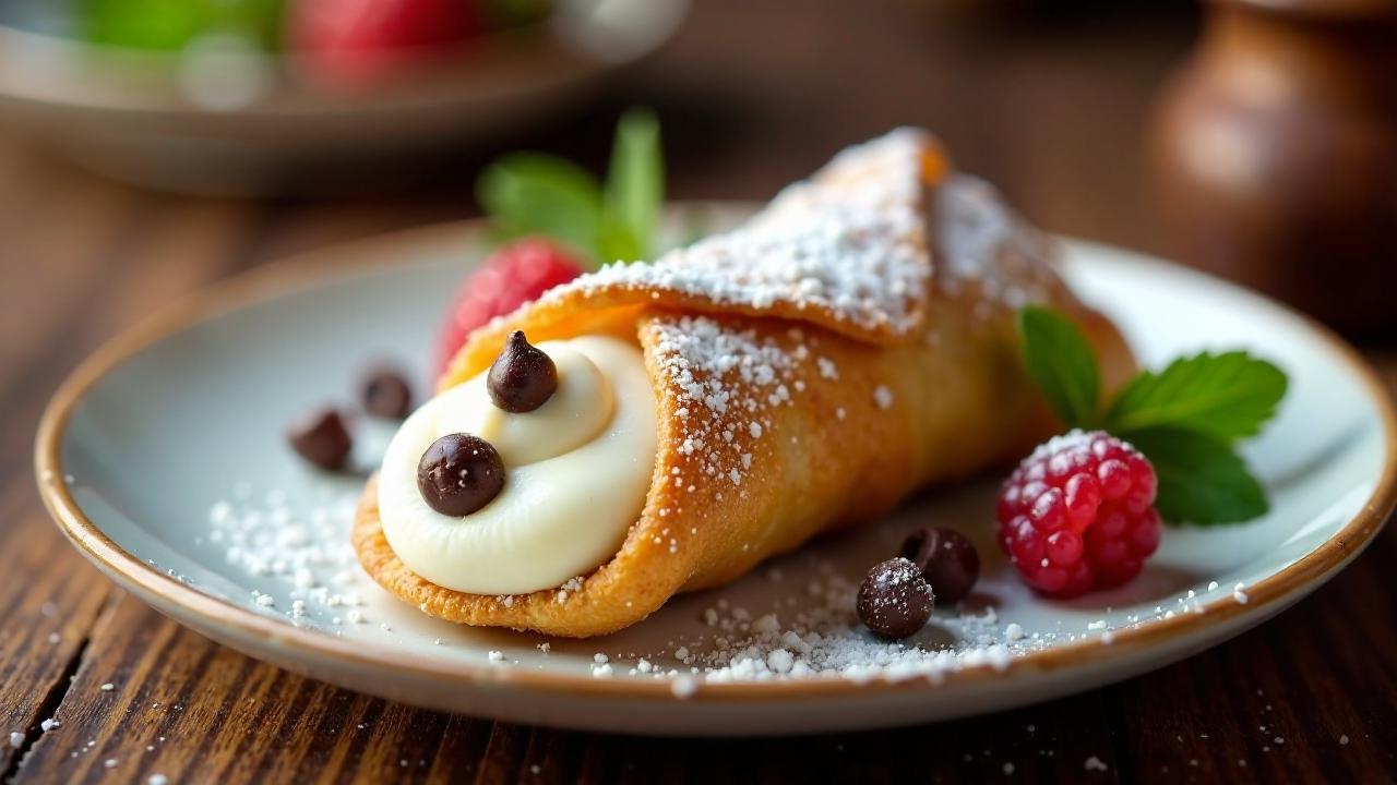 Kannoli tal-Krema (Cannoli mit Cremefüllung)