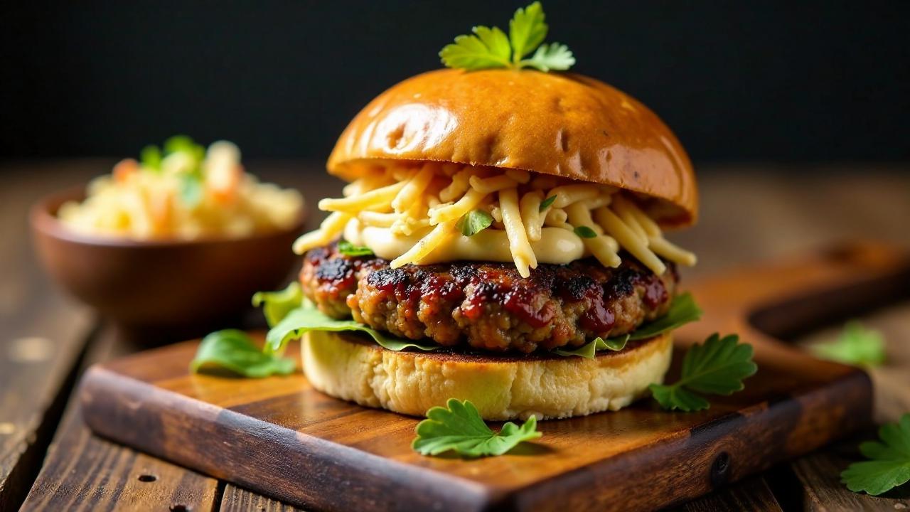 Karibu-Burger mit Apfel-Slaw