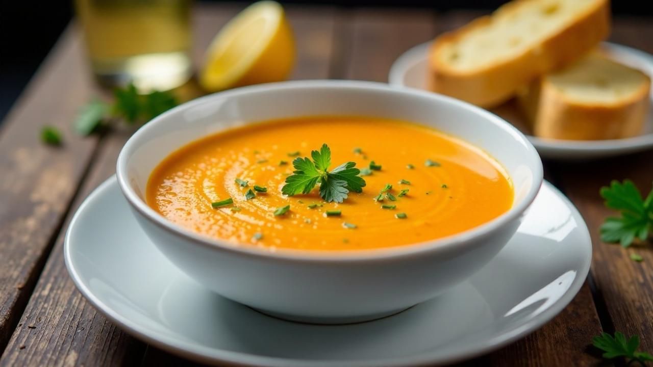 Karotten-Ingwer-Suppe mit Grüner Soße