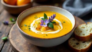 Kartoffel-Aprikosen-Suppe mit Lavendel