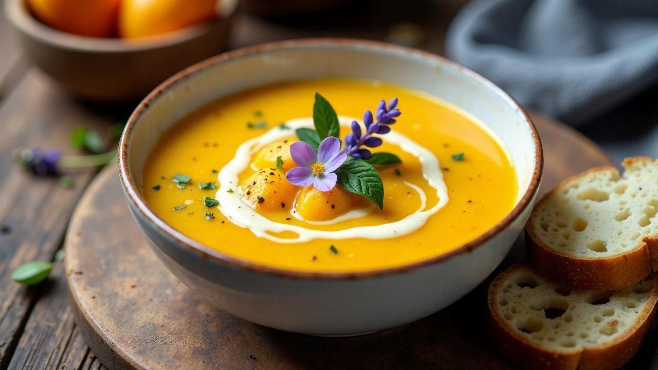 Kartoffel-Aprikosen-Suppe mit Lavendel