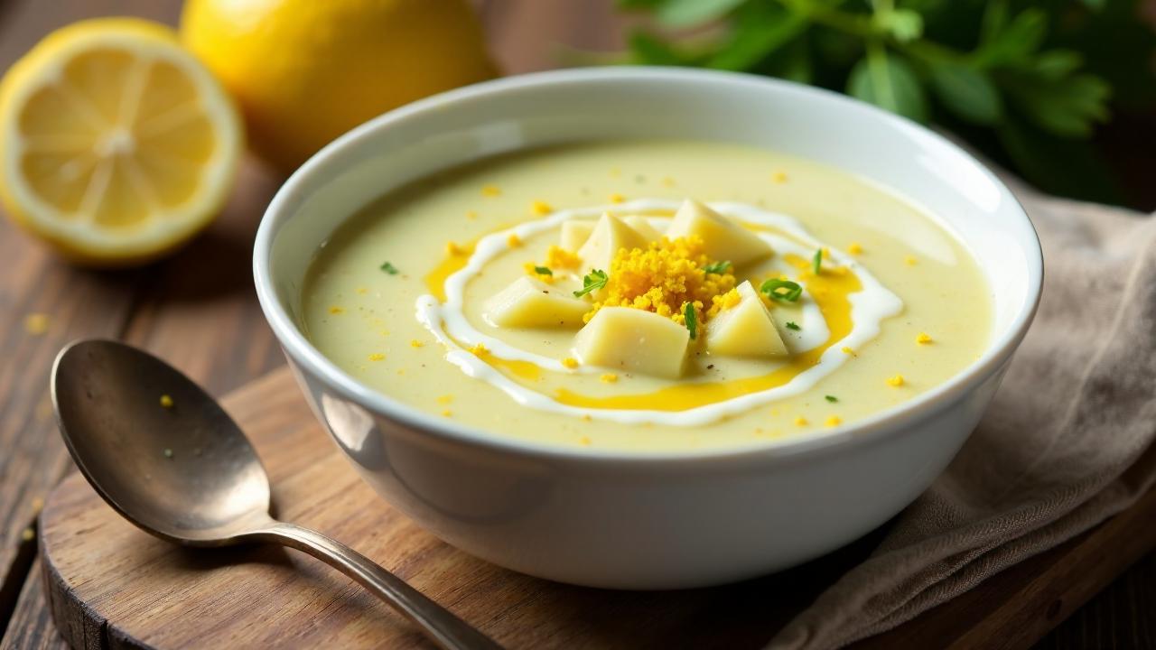 Kartoffel-Artischocken-Suppe mit Zitrone