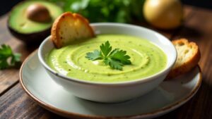 Kartoffel-Avocado-Suppe mit Koriander