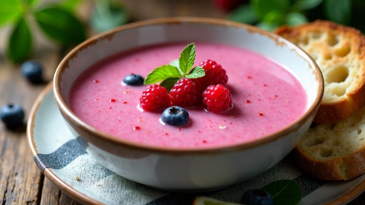 Kartoffel-Beeren-Suppe mit Vanille