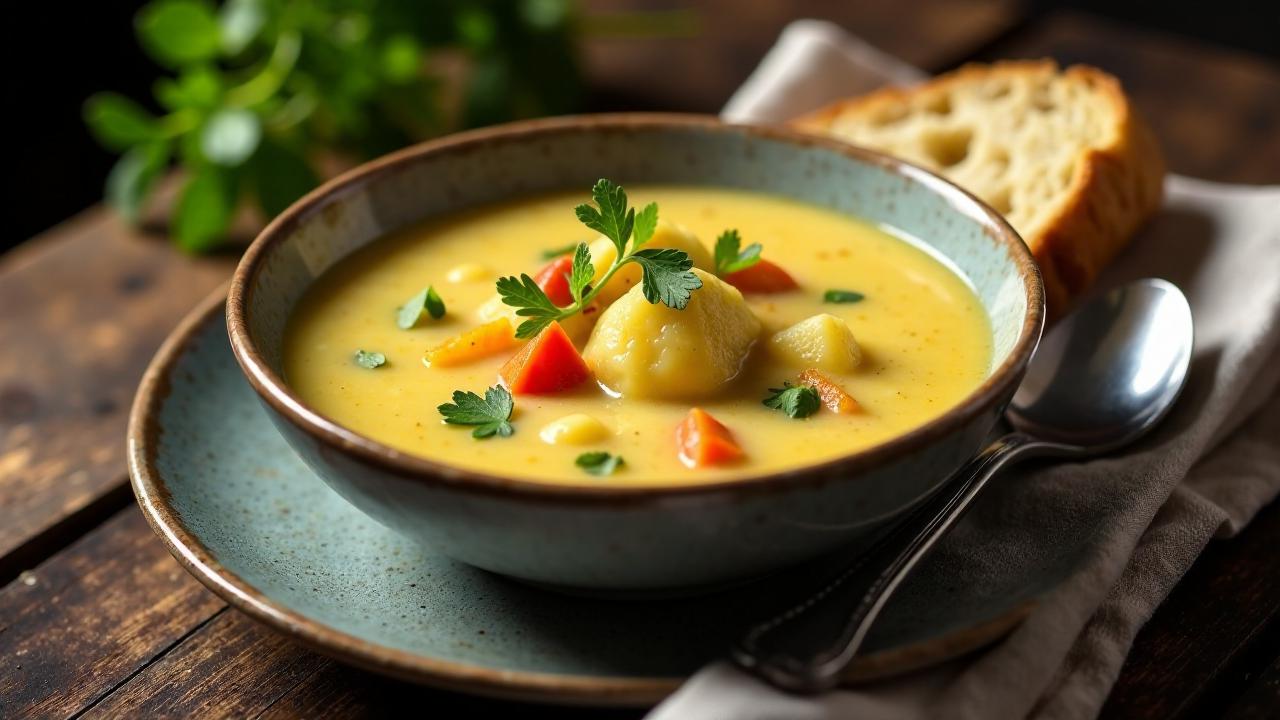 Kartoffel-Buchweizen-Suppe mit Kräutern