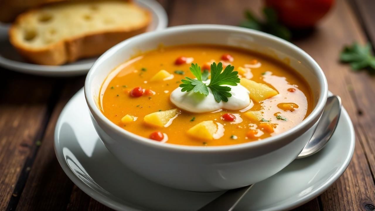 Kartoffel-Chili-Suppe mit Schmand