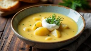 Kartoffel-Karpfen-Suppe mit Dillschaum