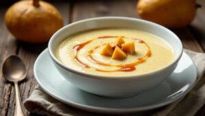 Kartoffel-Marzipan-Suppe mit Karamell