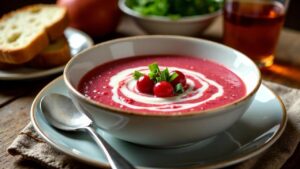 Kartoffel-Preiselbeeren-Suppe mit Portwein