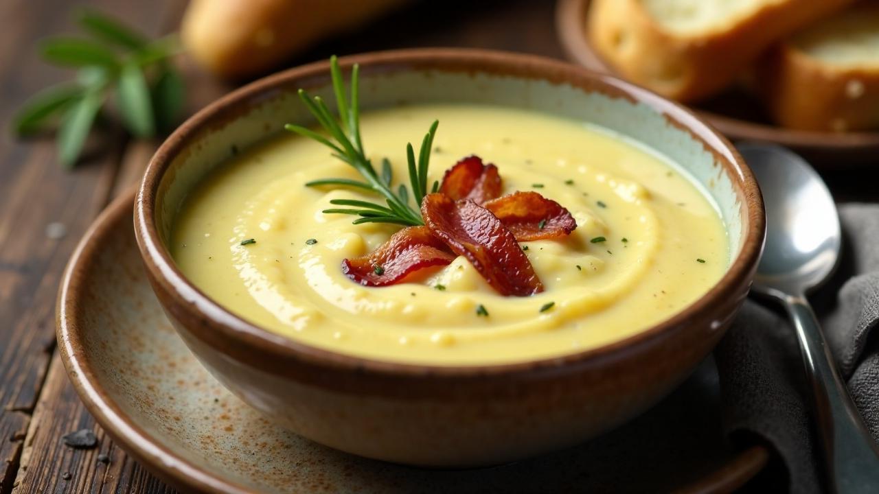 Kartoffel-Rosmarin-Suppe mit Bacon