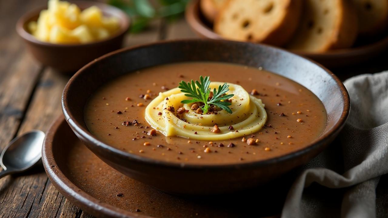 Kartoffel-Schokoladen-Suppe mit Chili