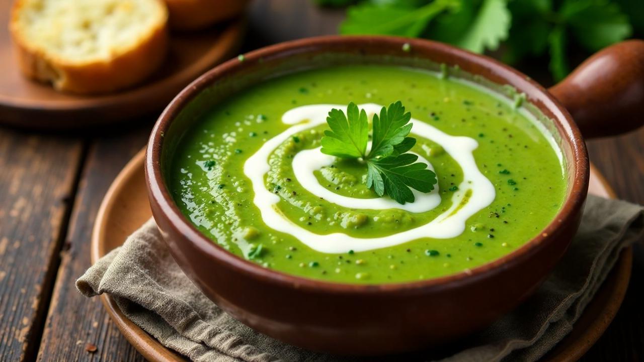 Kartoffel-Spinat-Suppe mit Muskat