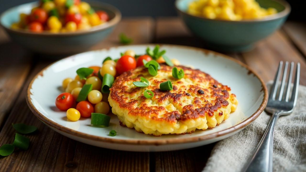 Kartoffelpuffer mit Bohnen und Mais