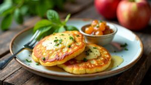 Kartoffelpuffer mit Gruyère und Apfelchutney