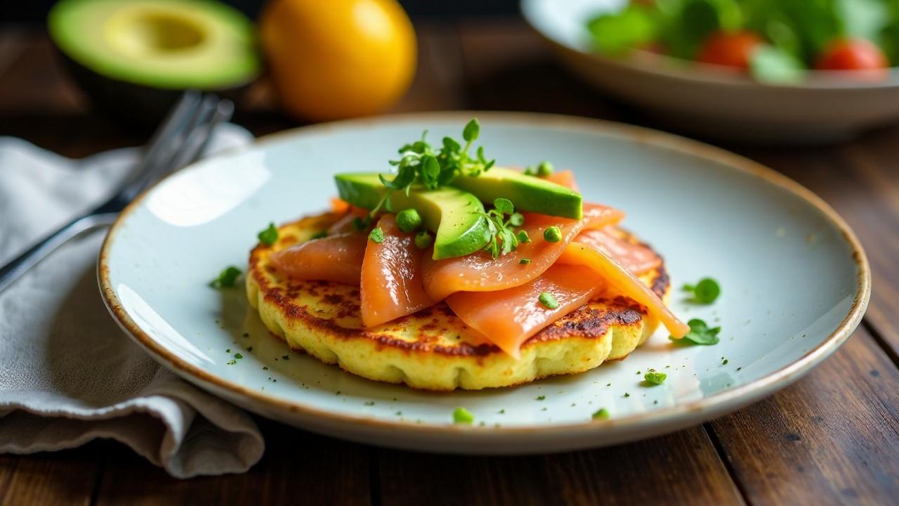 Kartoffelpuffer mit Lachs und Avocado