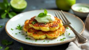 Kartoffelpuffer mit Limettencreme