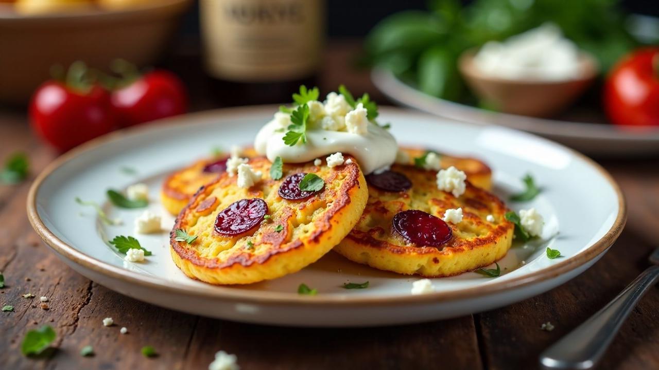 Kartoffelpuffer mit Rote Bete und Feta