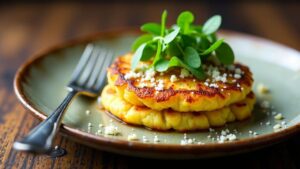 Kartoffelpuffer mit Rucola und Parmesan