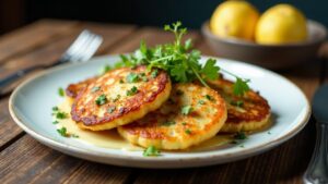 Kartoffelpuffer mit Schwarzwurzelsalat