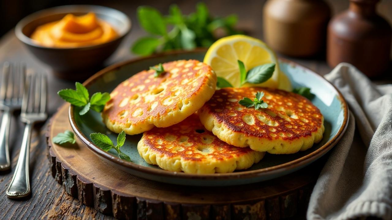 Kartoffelpuffer mit Süßkartoffel-Ingwer-Dip