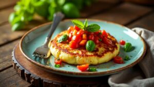 Kartoffelpuffer mit Tomaten-Paprika-Salsa