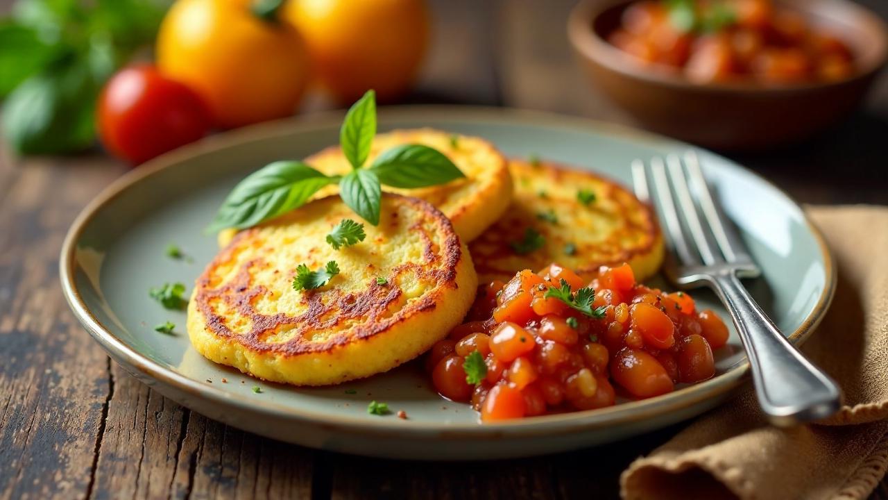 Kartoffelpuffer mit Tomaten-Zwiebel-Chutney