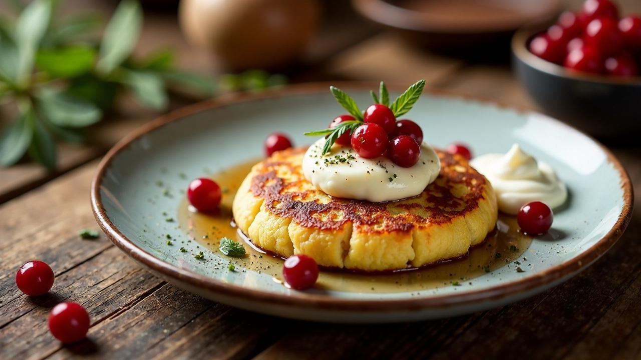 Kartoffelpuffer mit Ziegenkäse und Cranberry