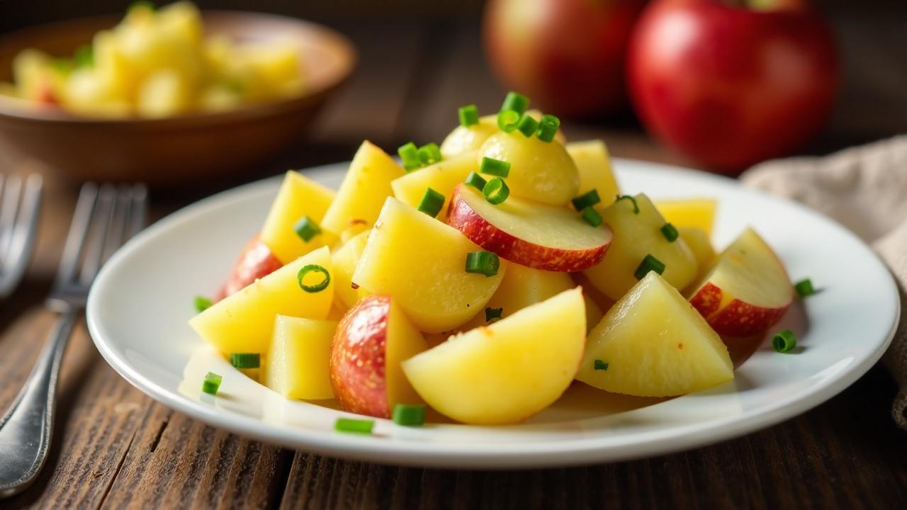 Kartoffelsalat mit Apfelscheiben