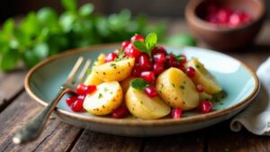 Kartoffelsalat mit Granatapfelkernen