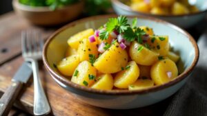 Kartoffelsalat mit Honig-Senf-Dressing