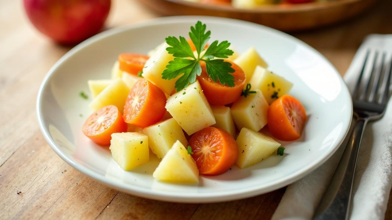 Kartoffelsalat mit Karotten und Apfel